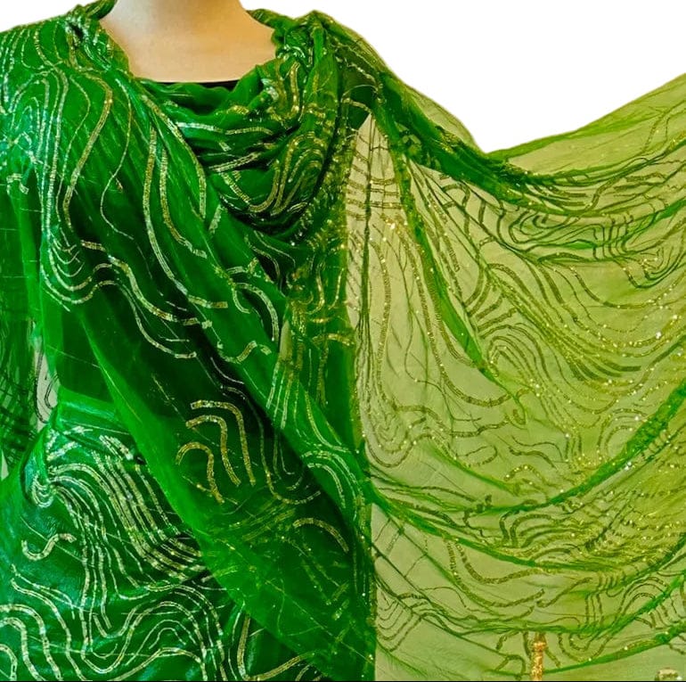Crystal French Hand-Dyed Chiffon - Green