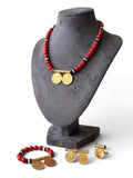 Traditional Full Set - Beaded Necklace with Double Coins