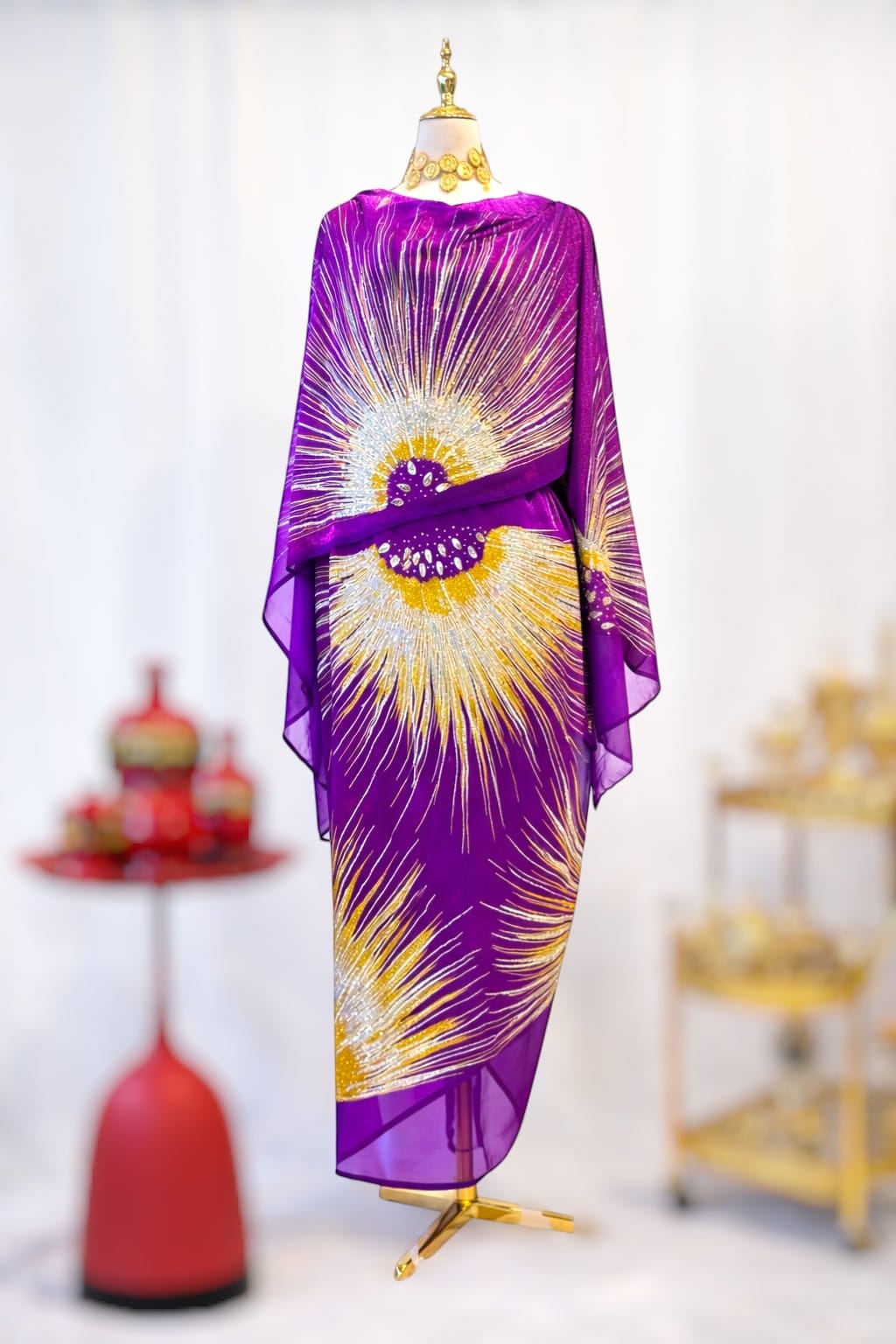Hand Painted Glitter Toub - Purple Sun