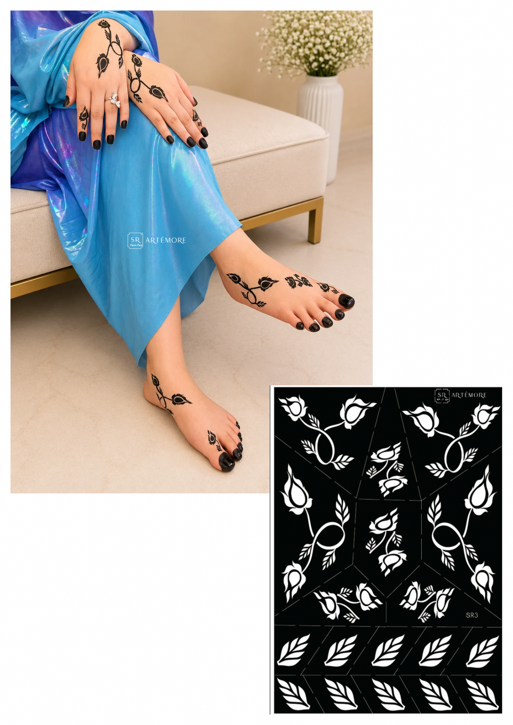 Henna Stickers  - Rosebuds (SR3)