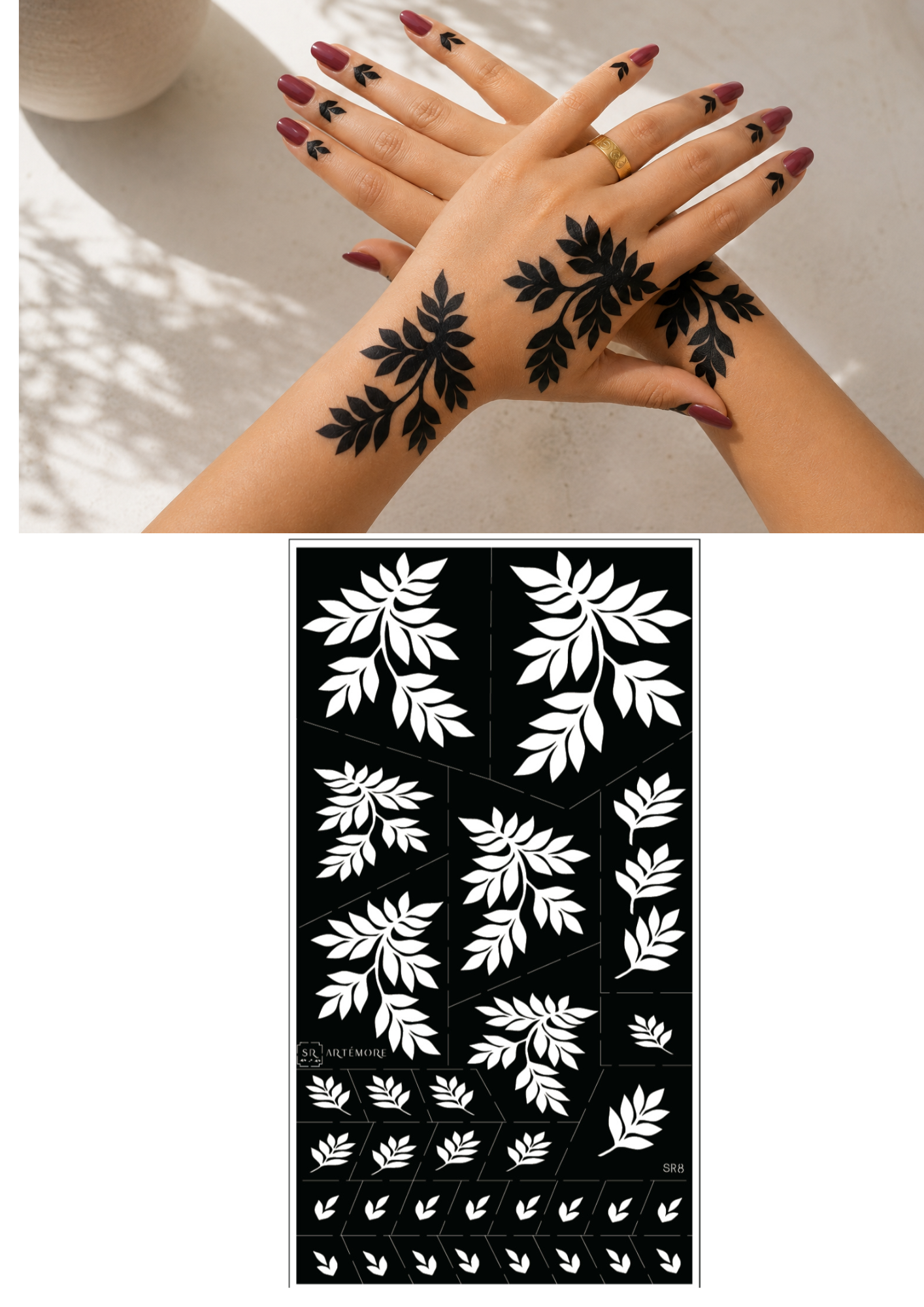 Henna Stickers - Leafy Branches (SR8)
