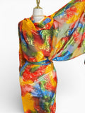 Velvet Jacquard French Chiffon - orange