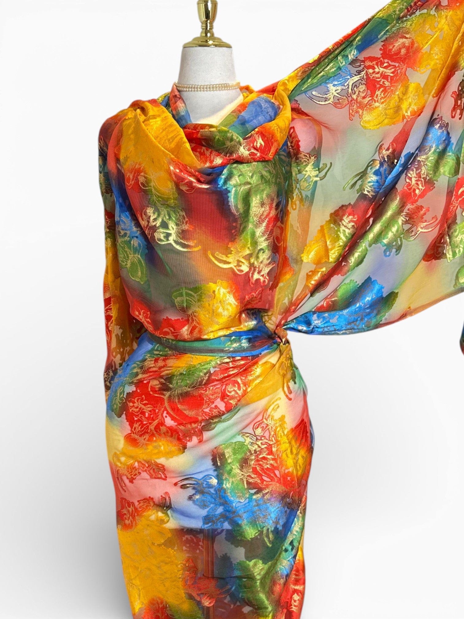 Velvet Jacquard French Chiffon - orange
