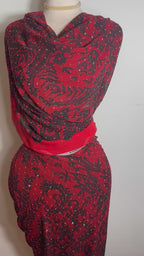 Crystal Pure Silk - Red and Black Lace