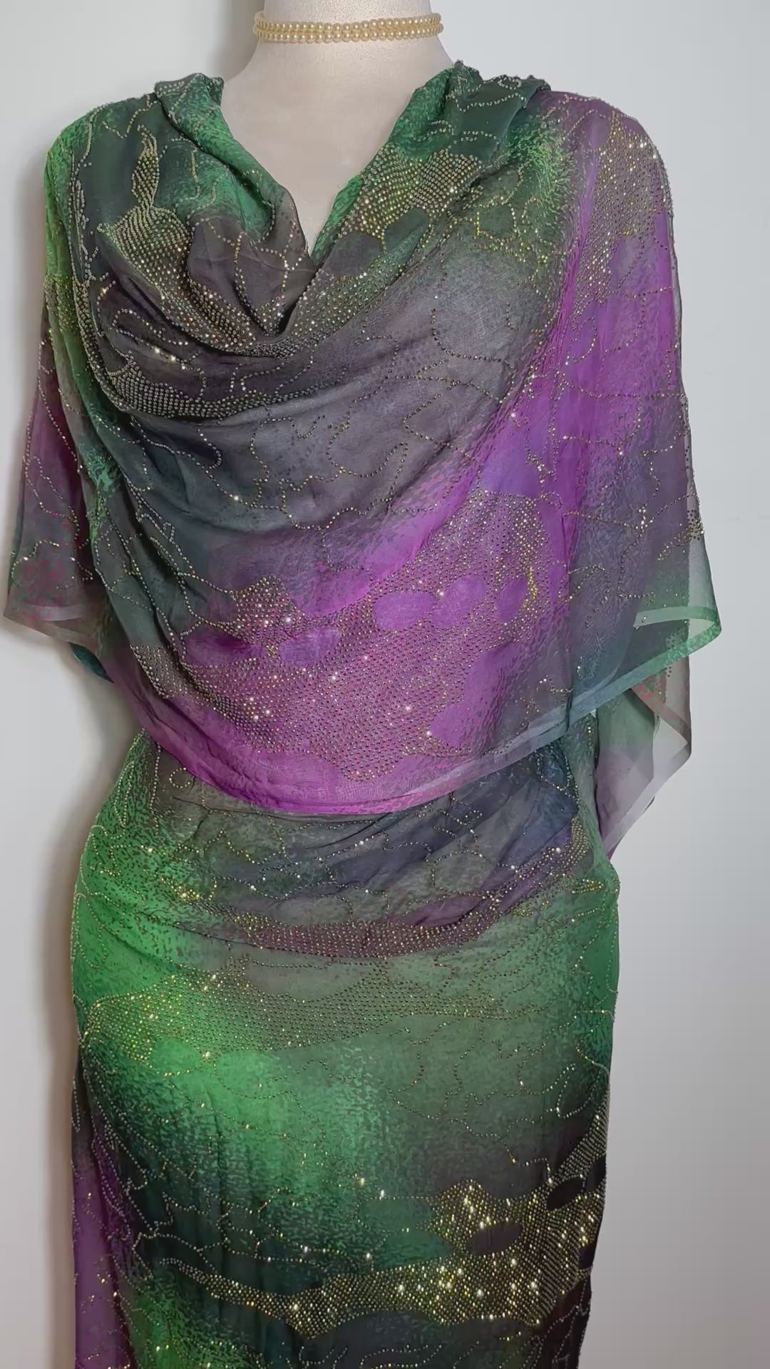 Crystal Chiffon/Silk - Aurora Night Sky