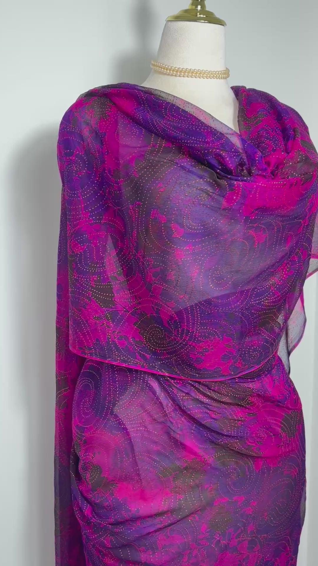 Silk Toub - Purple with Pink Swirls