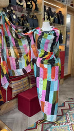 Voile Gold Foil Toub - Retro Pastels