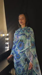 Hand Painted Glitter Toub - Blue with Glitter Border