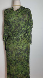Crystal Chiffon/Silk - Green/Black Marbling