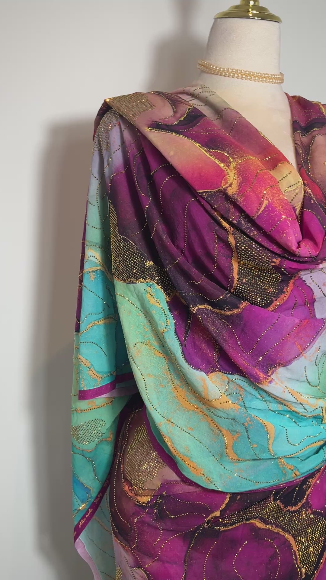 Crystal Alta Moda - Pink Teal Marbling